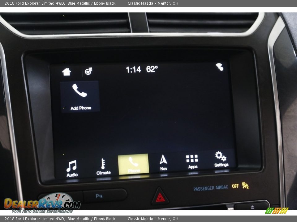 2018 Ford Explorer Limited 4WD Blue Metallic / Ebony Black Photo #12