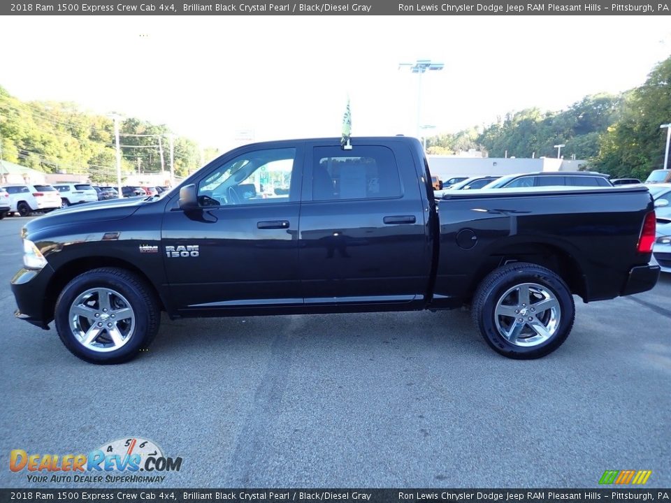 2018 Ram 1500 Express Crew Cab 4x4 Brilliant Black Crystal Pearl / Black/Diesel Gray Photo #2