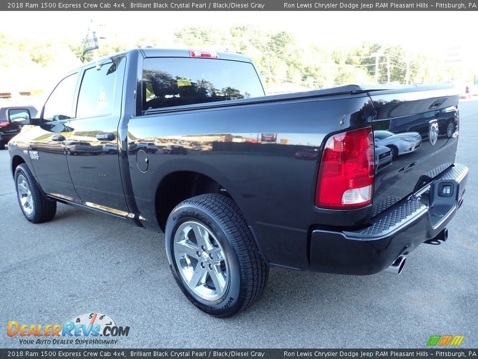 2018 Ram 1500 Express Crew Cab 4x4 Brilliant Black Crystal Pearl / Black/Diesel Gray Photo #3