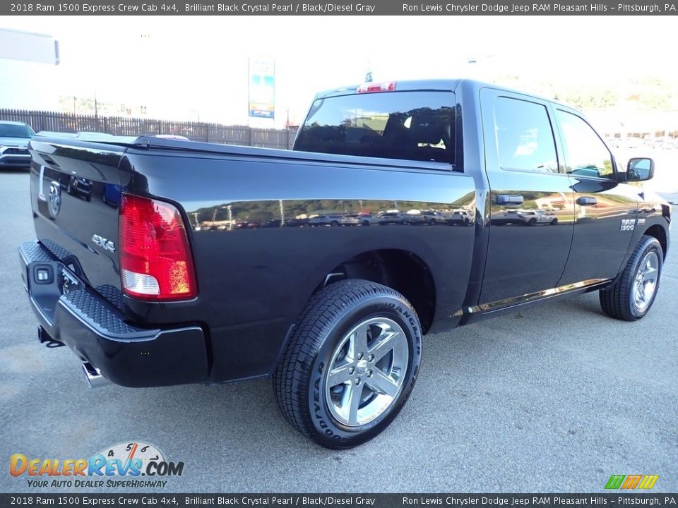 2018 Ram 1500 Express Crew Cab 4x4 Brilliant Black Crystal Pearl / Black/Diesel Gray Photo #6