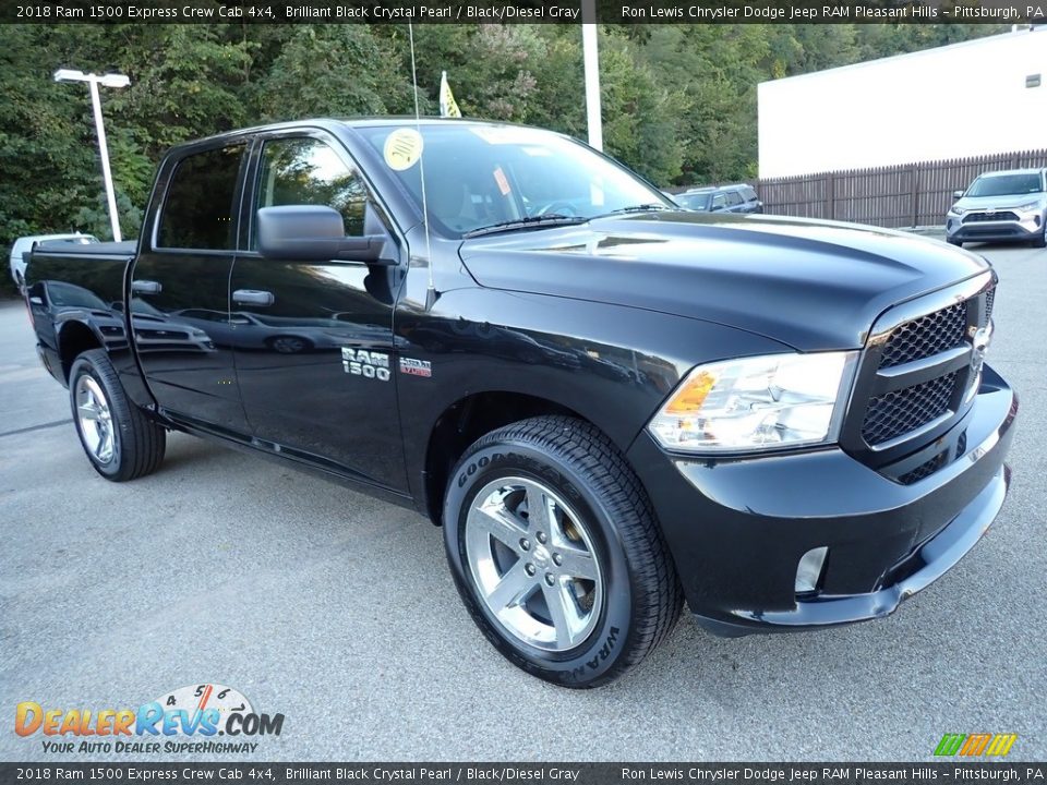 2018 Ram 1500 Express Crew Cab 4x4 Brilliant Black Crystal Pearl / Black/Diesel Gray Photo #8