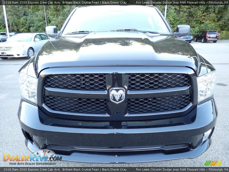 2018 Ram 1500 Express Crew Cab 4x4 Brilliant Black Crystal Pearl / Black/Diesel Gray Photo #9