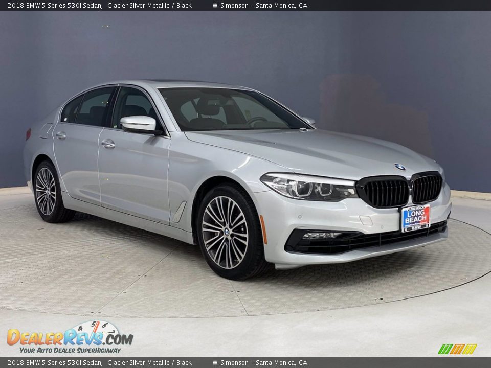 2018 BMW 5 Series 530i Sedan Glacier Silver Metallic / Black Photo #1