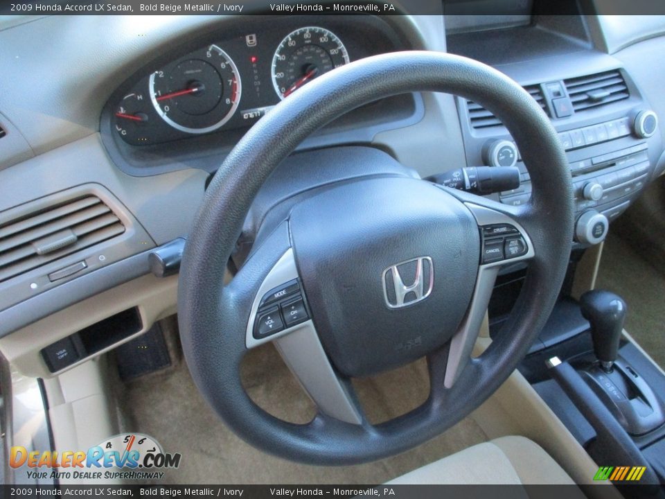2009 Honda Accord LX Sedan Bold Beige Metallic / Ivory Photo #12