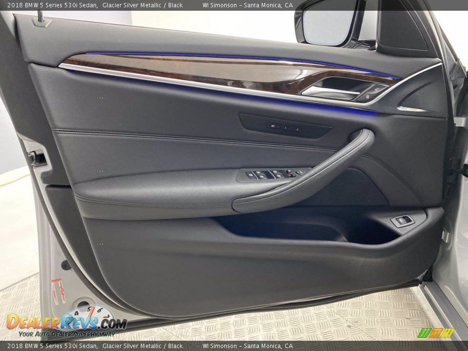 2018 BMW 5 Series 530i Sedan Glacier Silver Metallic / Black Photo #13