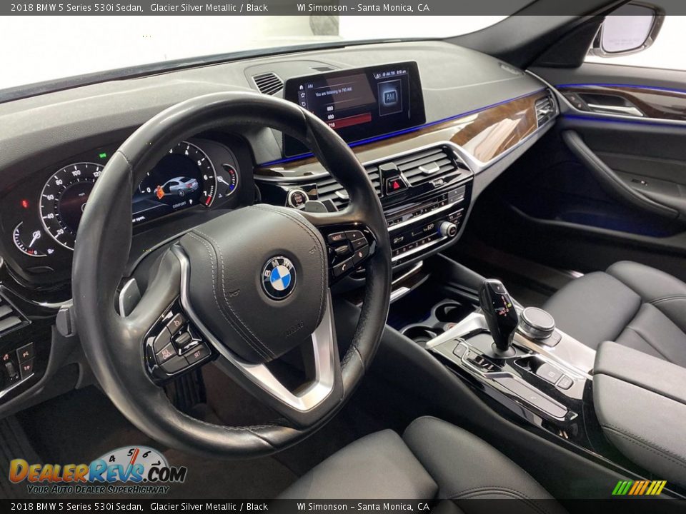 2018 BMW 5 Series 530i Sedan Glacier Silver Metallic / Black Photo #16