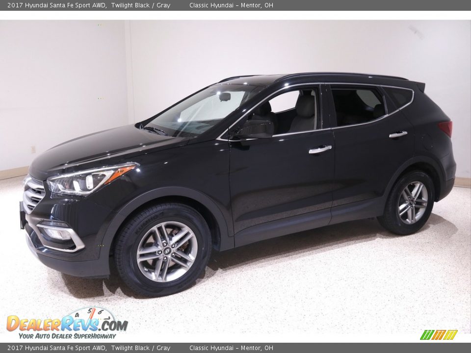 2017 Hyundai Santa Fe Sport AWD Twilight Black / Gray Photo #3