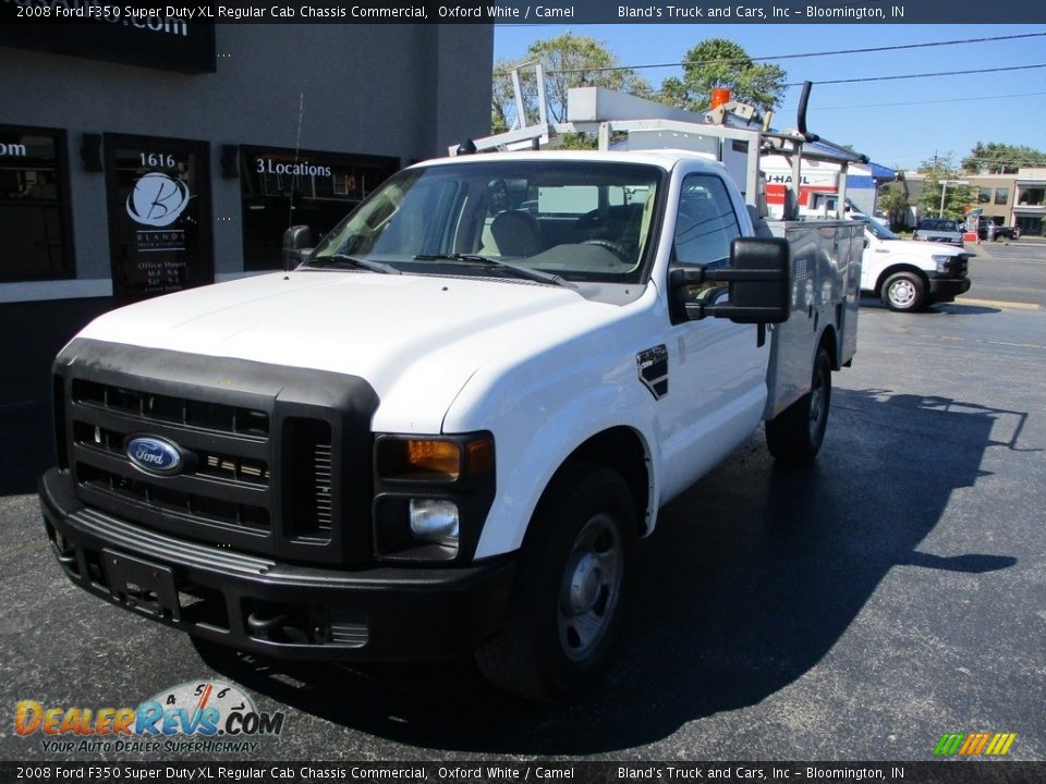 2008 Ford F350 Super Duty XL Regular Cab Chassis Commercial Oxford White / Camel Photo #2