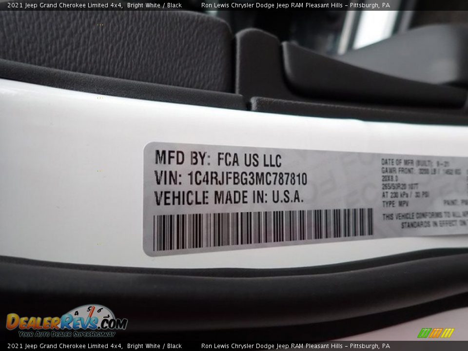 2021 Jeep Grand Cherokee Limited 4x4 Bright White / Black Photo #15