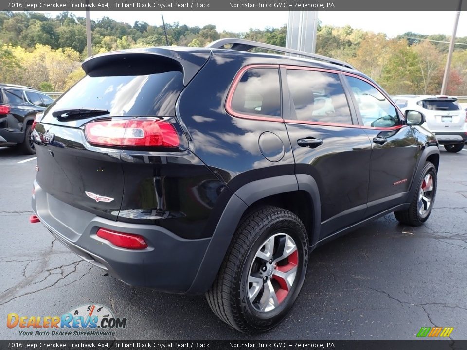 2016 Jeep Cherokee Trailhawk 4x4 Brilliant Black Crystal Pearl / Black Photo #8