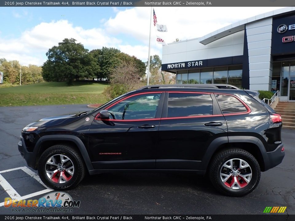 2016 Jeep Cherokee Trailhawk 4x4 Brilliant Black Crystal Pearl / Black Photo #13