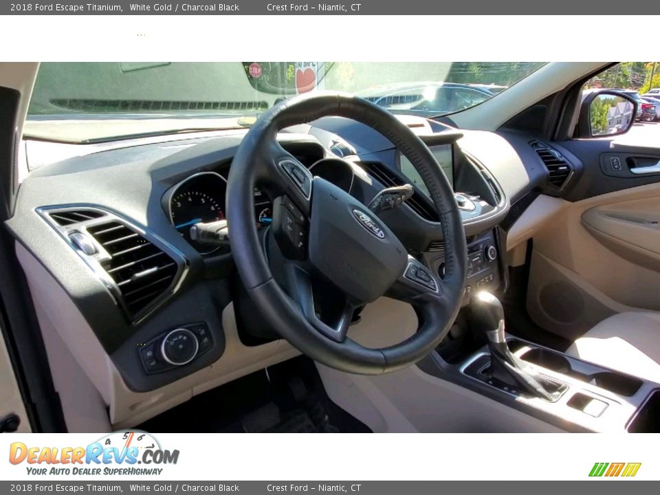 2018 Ford Escape Titanium White Gold / Charcoal Black Photo #11
