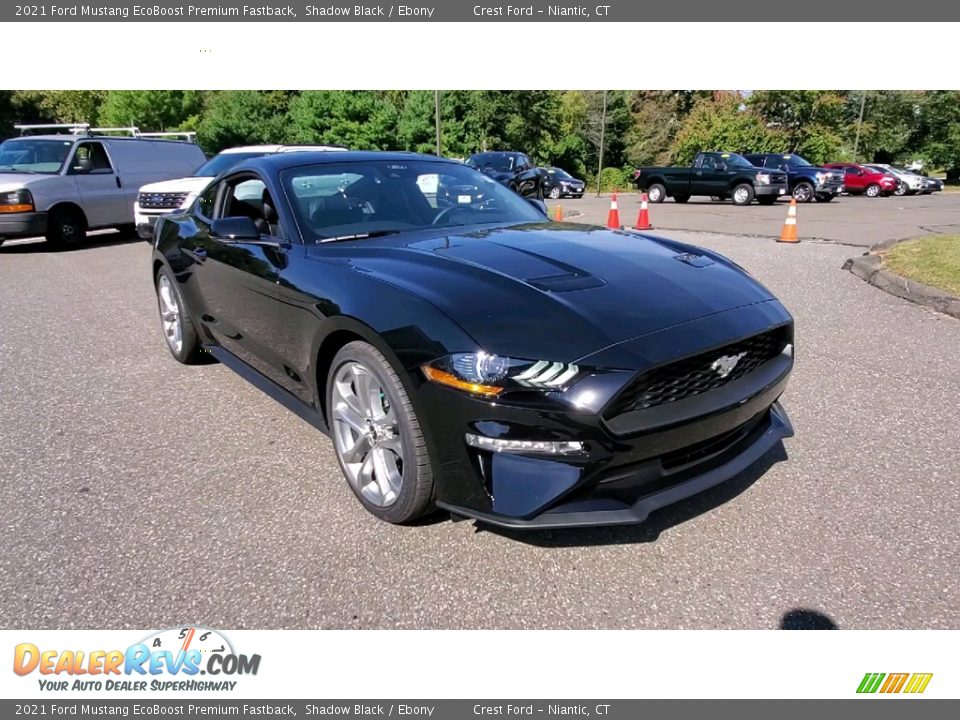 2021 Ford Mustang EcoBoost Premium Fastback Shadow Black / Ebony Photo #1