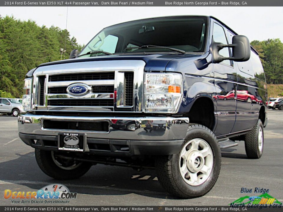 2014 Ford E-Series Van E350 XLT 4x4 Passenger Van Dark Blue Pearl / Medium Flint Photo #1