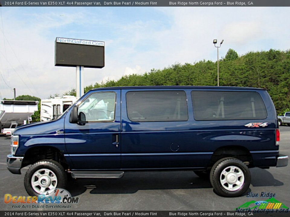 2014 Ford E-Series Van E350 XLT 4x4 Passenger Van Dark Blue Pearl / Medium Flint Photo #2