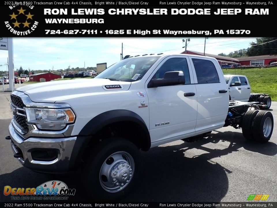 2022 Ram 5500 Tradesman Crew Cab 4x4 Chassis Bright White / Black/Diesel Gray Photo #1