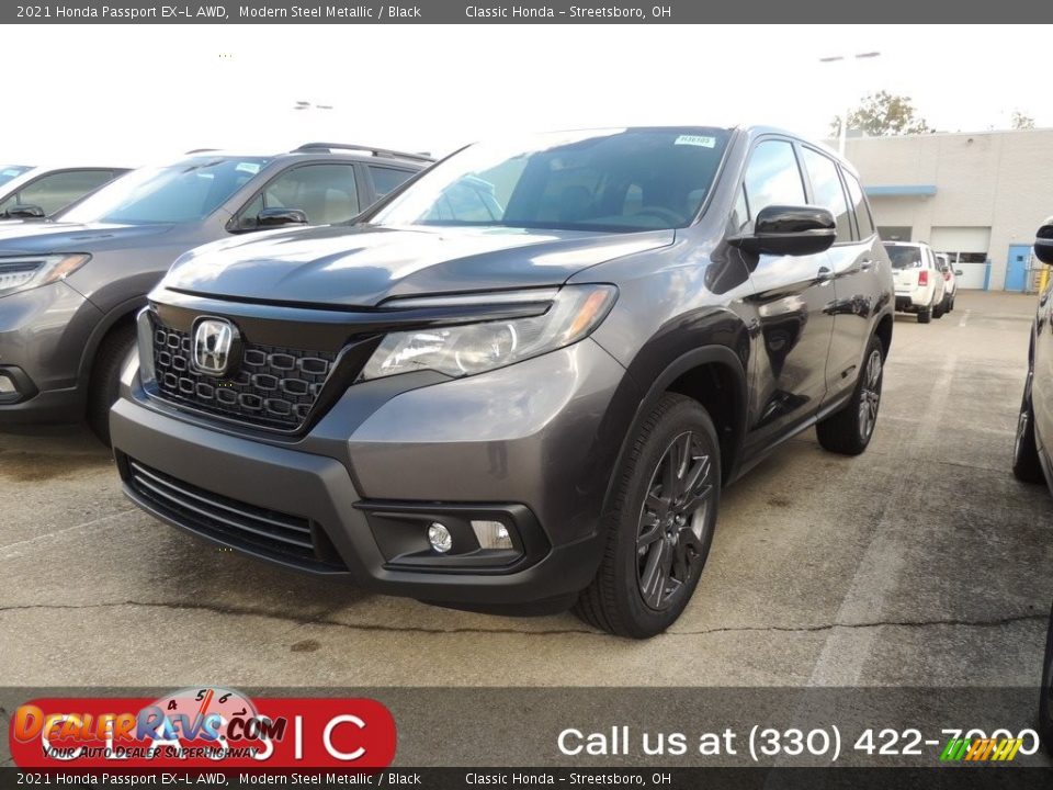2021 Honda Passport EX-L AWD Modern Steel Metallic / Black Photo #1