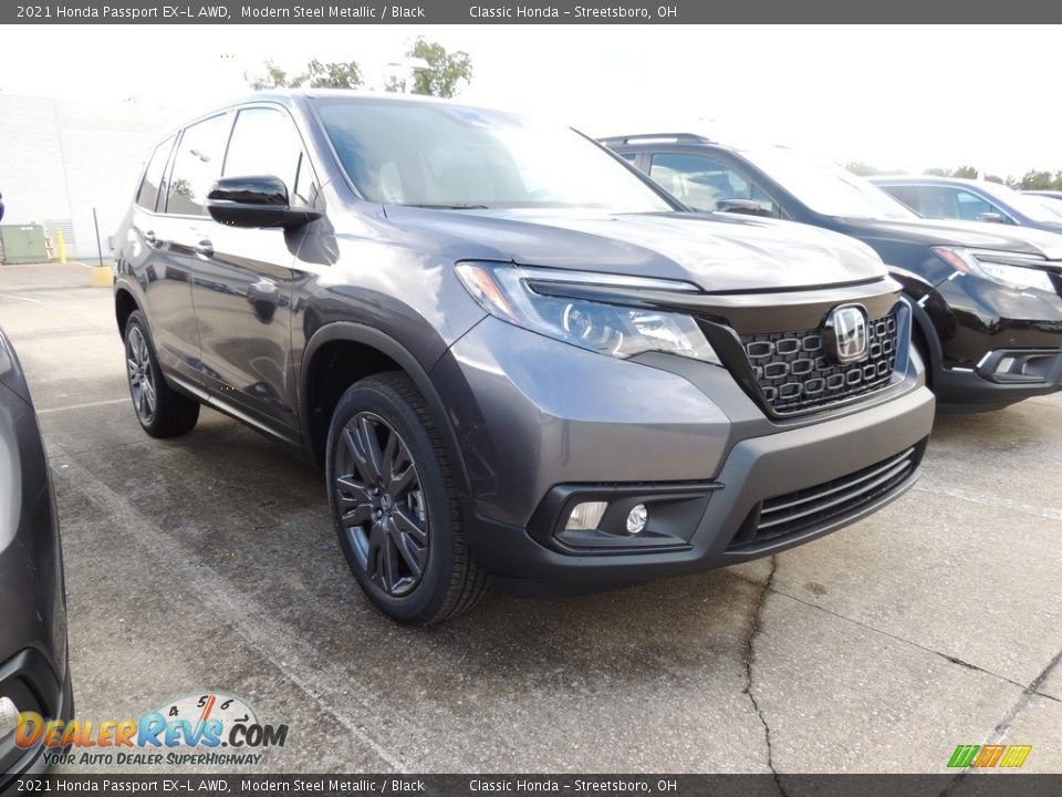 2021 Honda Passport EX-L AWD Modern Steel Metallic / Black Photo #3