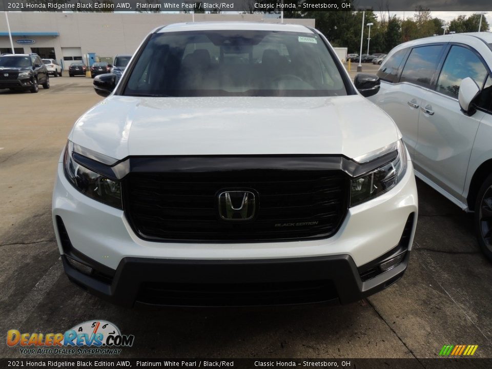 2021 Honda Ridgeline Black Edition AWD Platinum White Pearl / Black/Red Photo #2