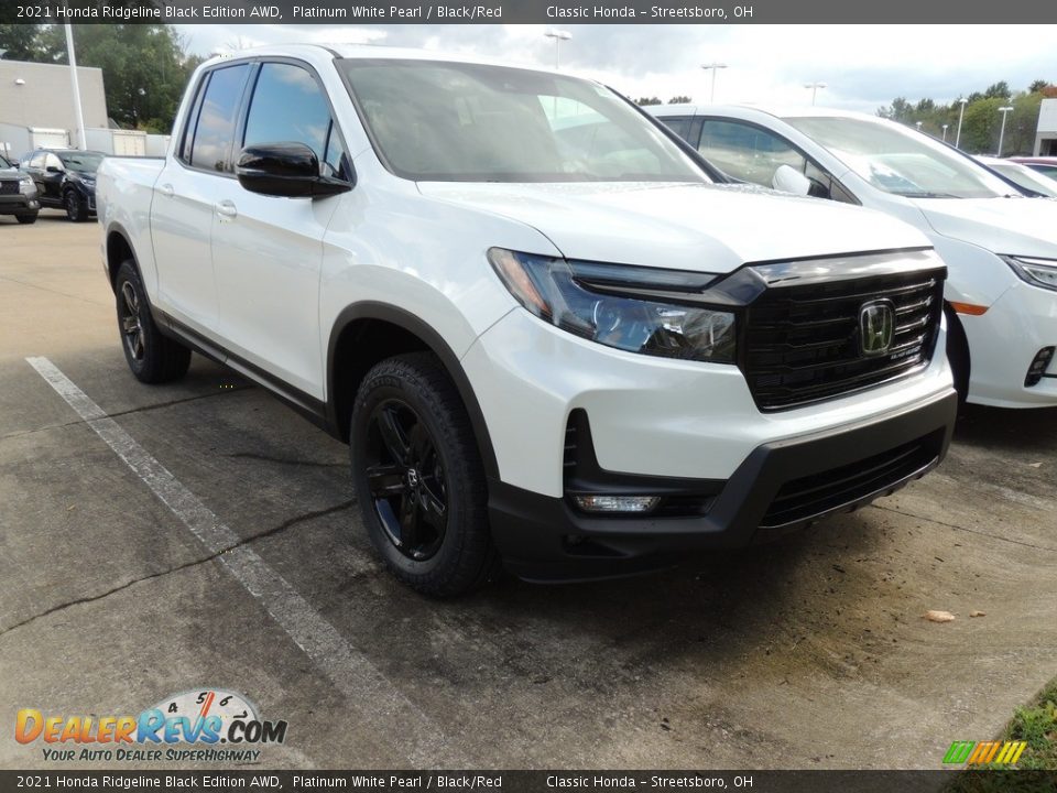 2021 Honda Ridgeline Black Edition AWD Platinum White Pearl / Black/Red Photo #3