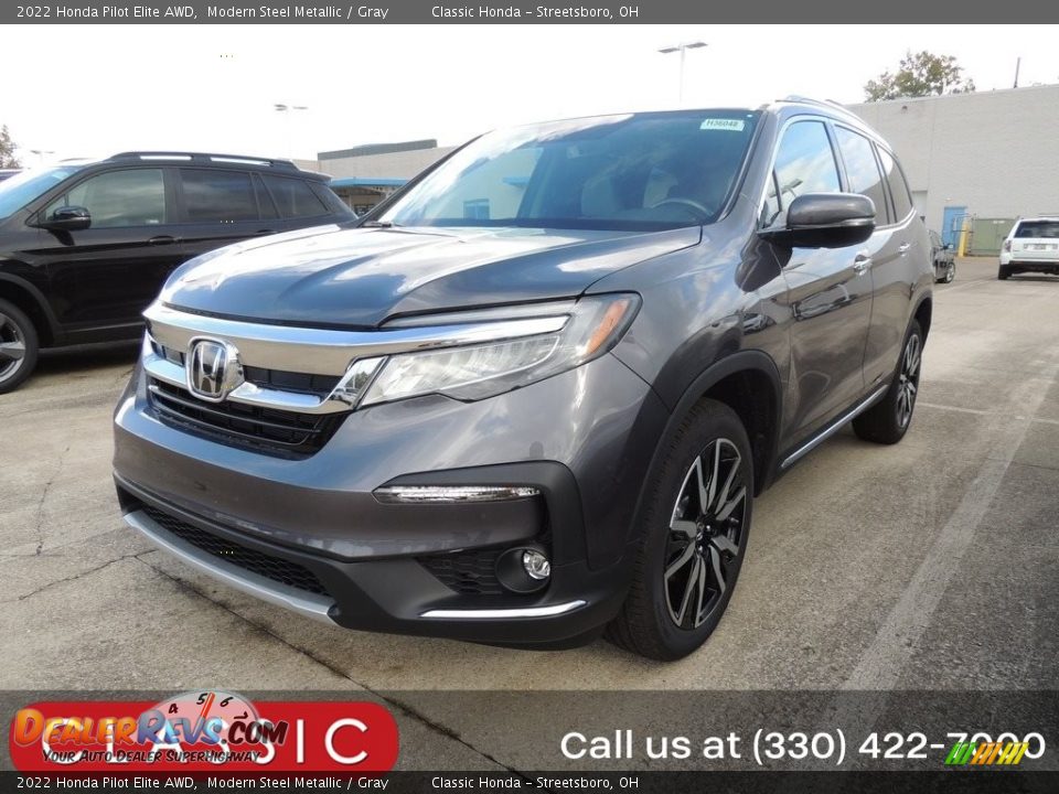 2022 Honda Pilot Elite AWD Modern Steel Metallic / Gray Photo #1
