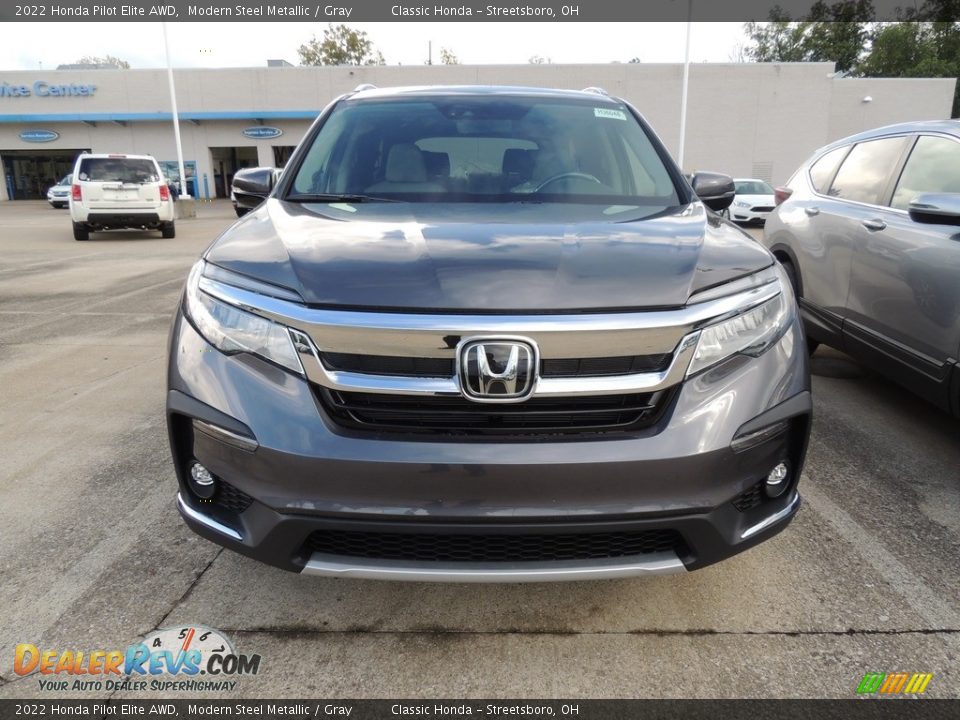 2022 Honda Pilot Elite AWD Modern Steel Metallic / Gray Photo #2