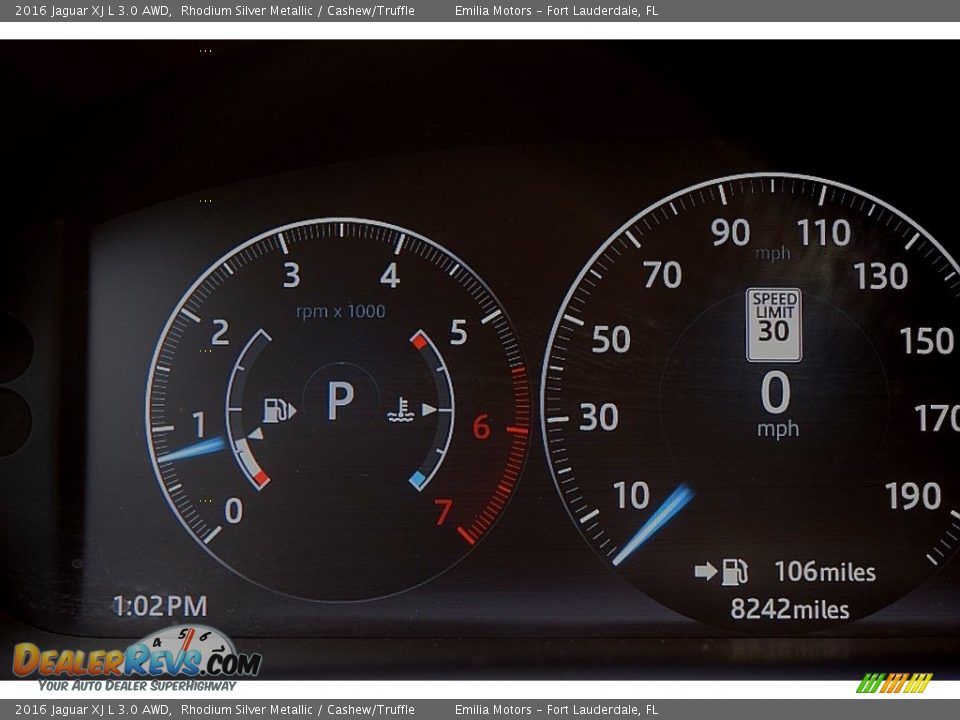 2016 Jaguar XJ L 3.0 AWD Gauges Photo #65