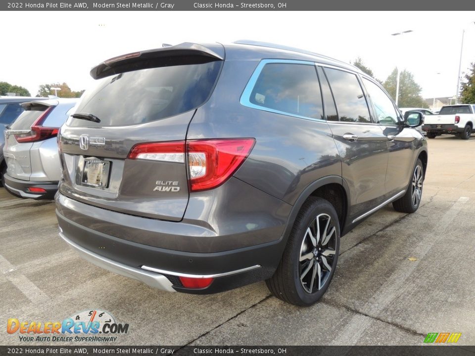 2022 Honda Pilot Elite AWD Modern Steel Metallic / Gray Photo #4