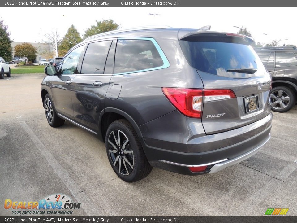 2022 Honda Pilot Elite AWD Modern Steel Metallic / Gray Photo #5