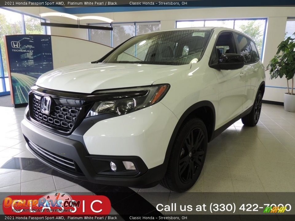 2021 Honda Passport Sport AWD Platinum White Pearl / Black Photo #1