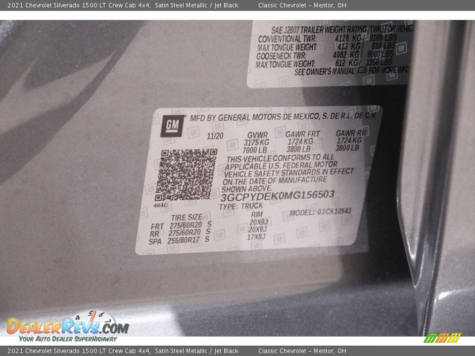 2021 Chevrolet Silverado 1500 LT Crew Cab 4x4 Satin Steel Metallic / Jet Black Photo #21
