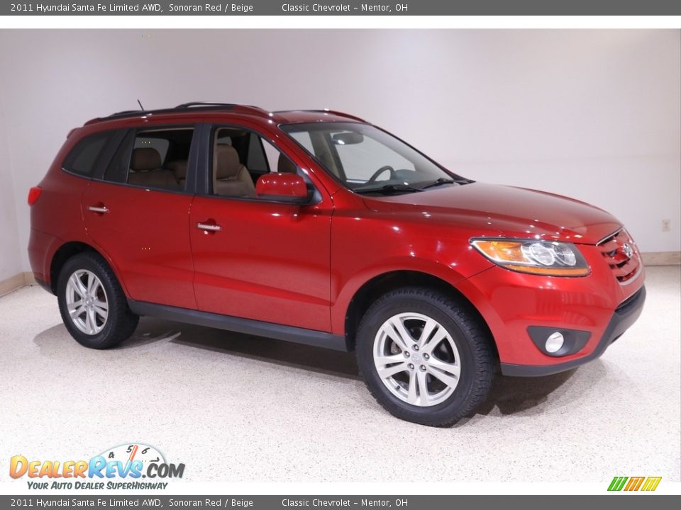 2011 Hyundai Santa Fe Limited AWD Sonoran Red / Beige Photo #1