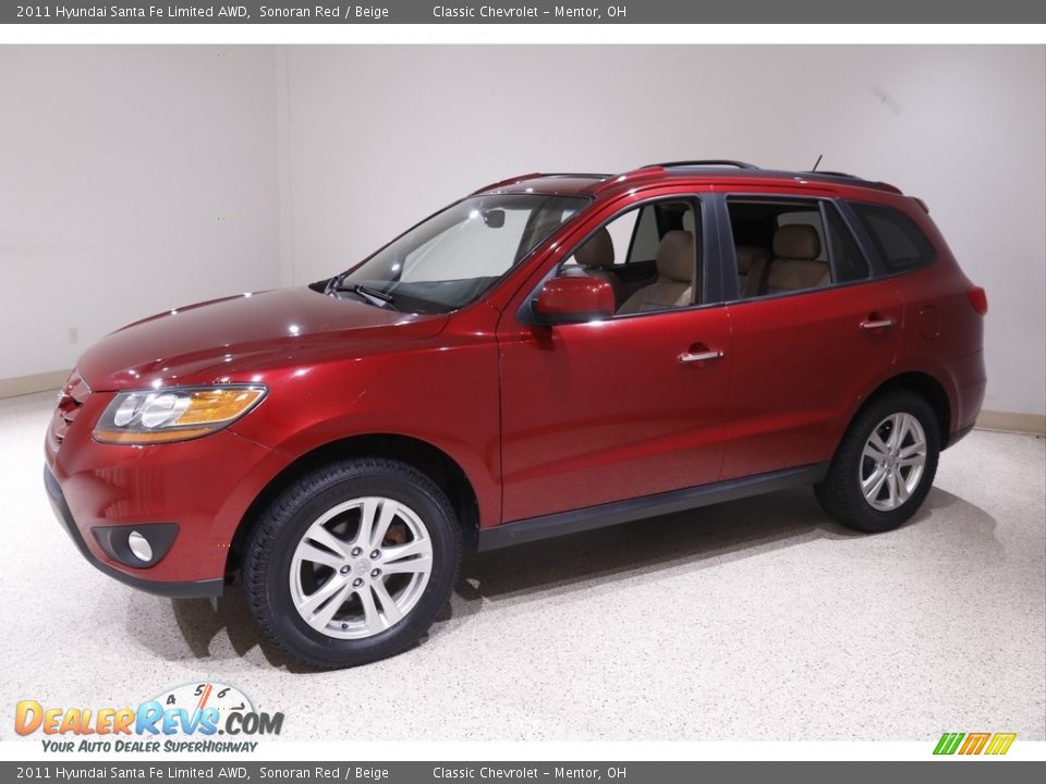 2011 Hyundai Santa Fe Limited AWD Sonoran Red / Beige Photo #3