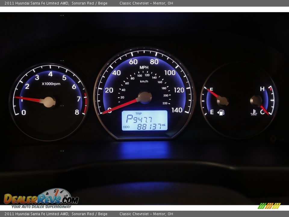 2011 Hyundai Santa Fe Limited AWD Sonoran Red / Beige Photo #8