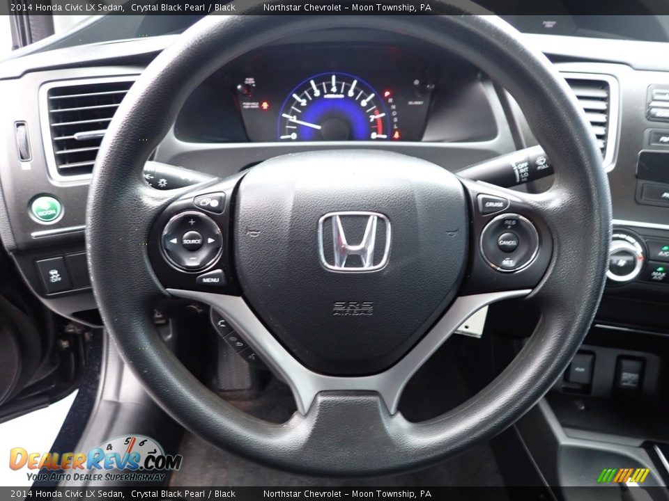 2014 Honda Civic LX Sedan Crystal Black Pearl / Black Photo #26