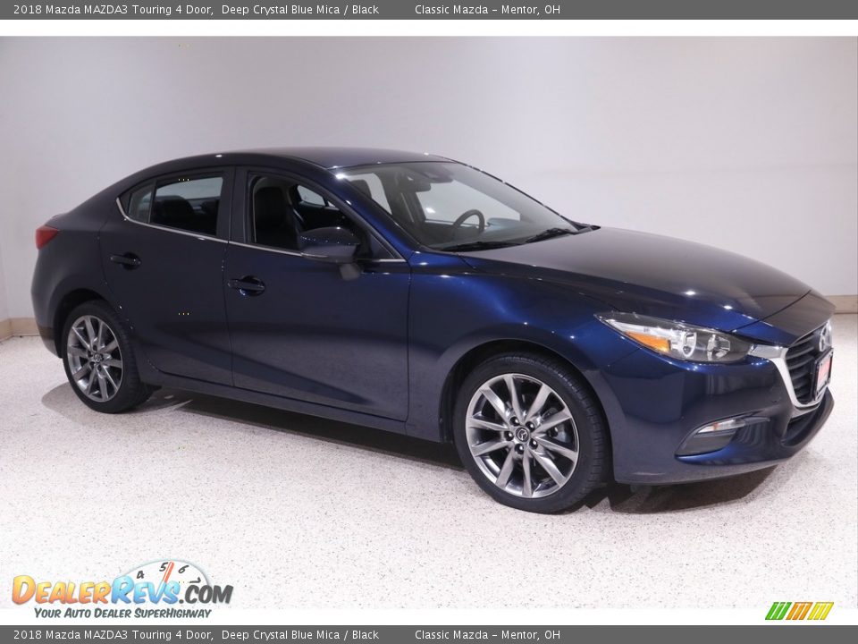 2018 Mazda MAZDA3 Touring 4 Door Deep Crystal Blue Mica / Black Photo #1
