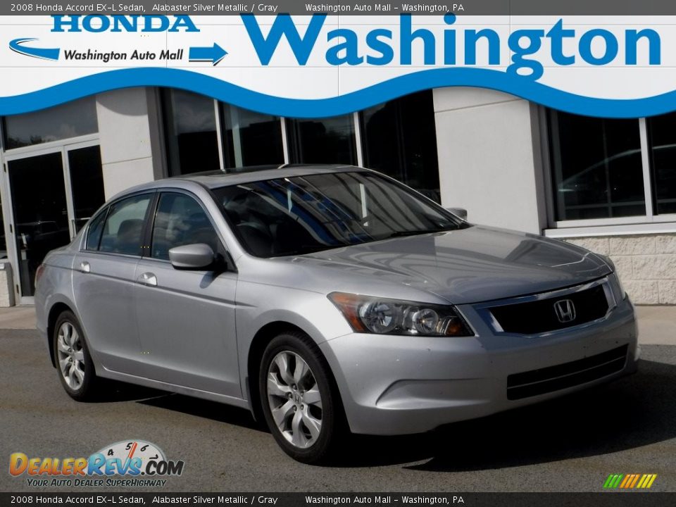 2008 Honda Accord EX-L Sedan Alabaster Silver Metallic / Gray Photo #1