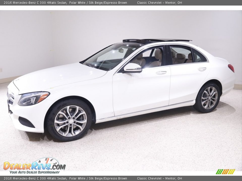 2016 Mercedes-Benz C 300 4Matic Sedan Polar White / Silk Beige/Espresso Brown Photo #3