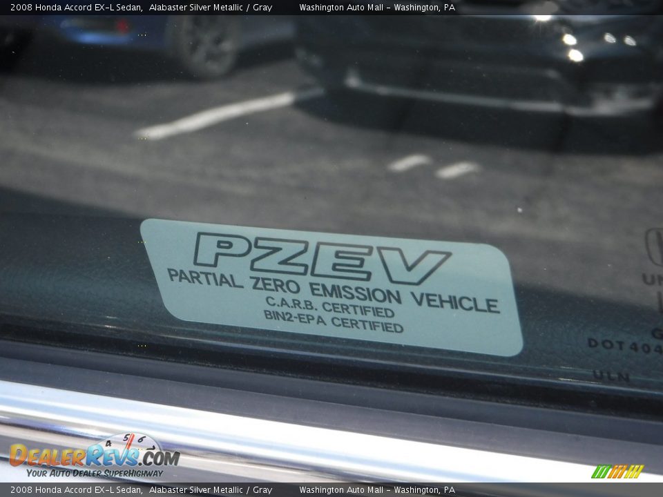 2008 Honda Accord EX-L Sedan Alabaster Silver Metallic / Gray Photo #7