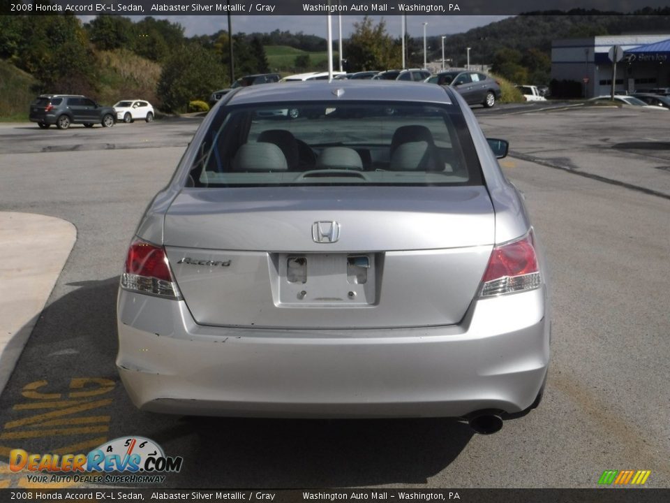 2008 Honda Accord EX-L Sedan Alabaster Silver Metallic / Gray Photo #9
