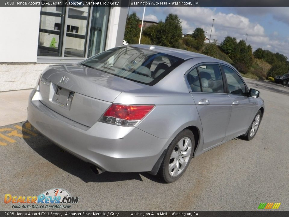 2008 Honda Accord EX-L Sedan Alabaster Silver Metallic / Gray Photo #10