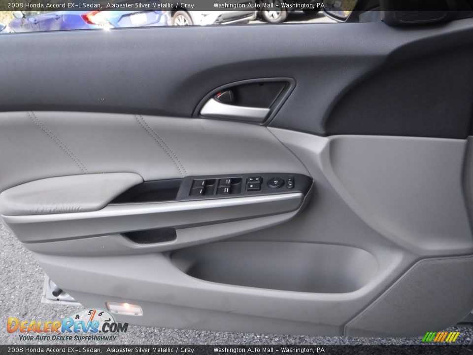 2008 Honda Accord EX-L Sedan Alabaster Silver Metallic / Gray Photo #16