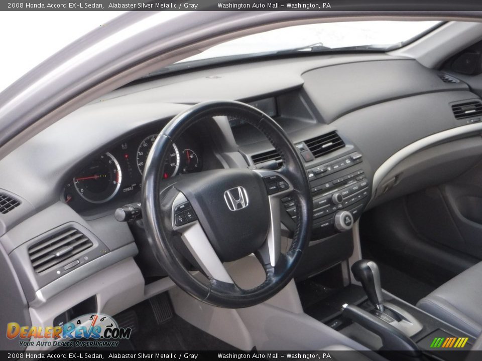 2008 Honda Accord EX-L Sedan Alabaster Silver Metallic / Gray Photo #17