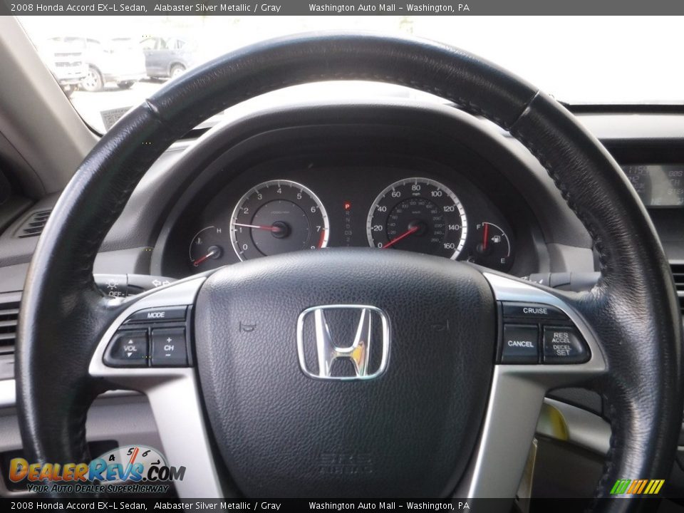 2008 Honda Accord EX-L Sedan Alabaster Silver Metallic / Gray Photo #23