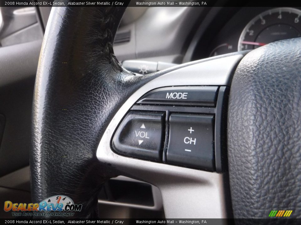 2008 Honda Accord EX-L Sedan Alabaster Silver Metallic / Gray Photo #24
