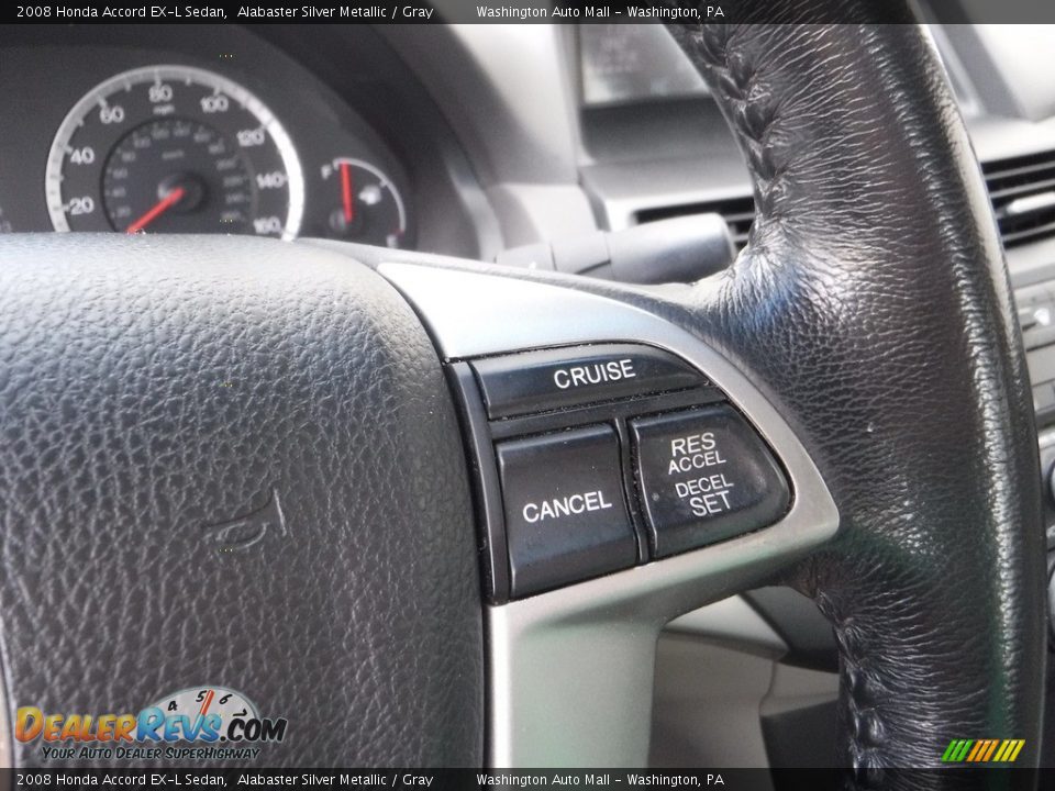2008 Honda Accord EX-L Sedan Alabaster Silver Metallic / Gray Photo #25