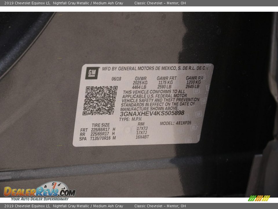 2019 Chevrolet Equinox LS Nightfall Gray Metallic / Medium Ash Gray Photo #18