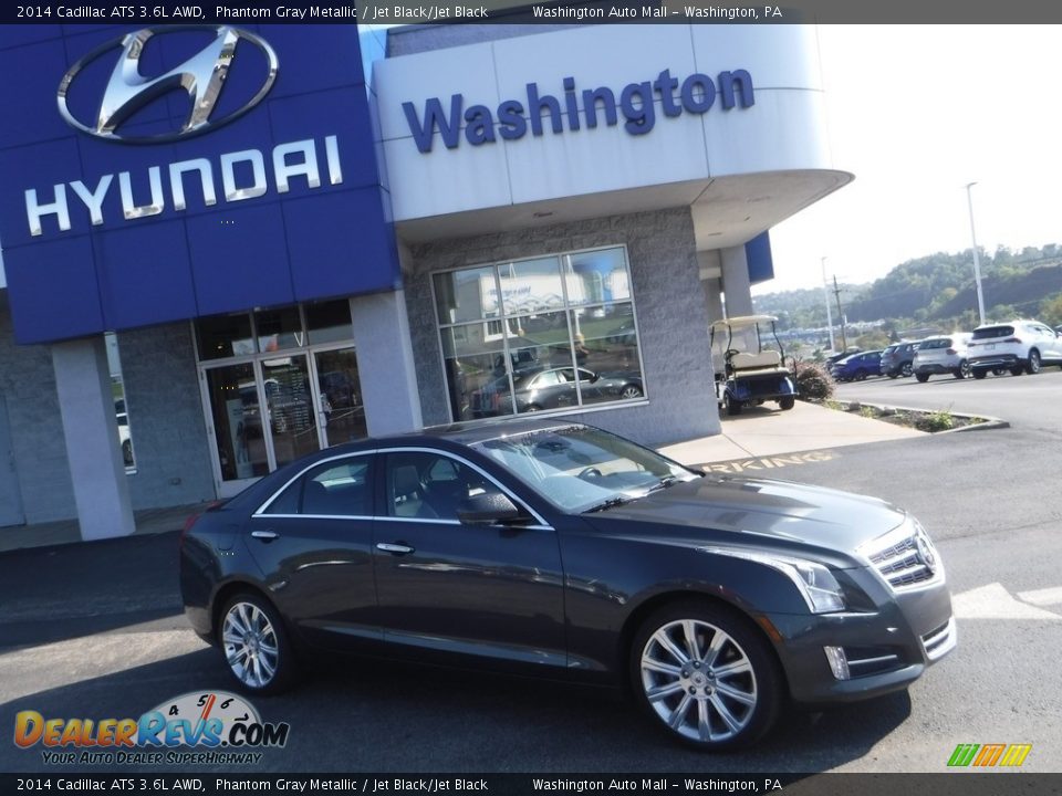 2014 Cadillac ATS 3.6L AWD Phantom Gray Metallic / Jet Black/Jet Black Photo #2