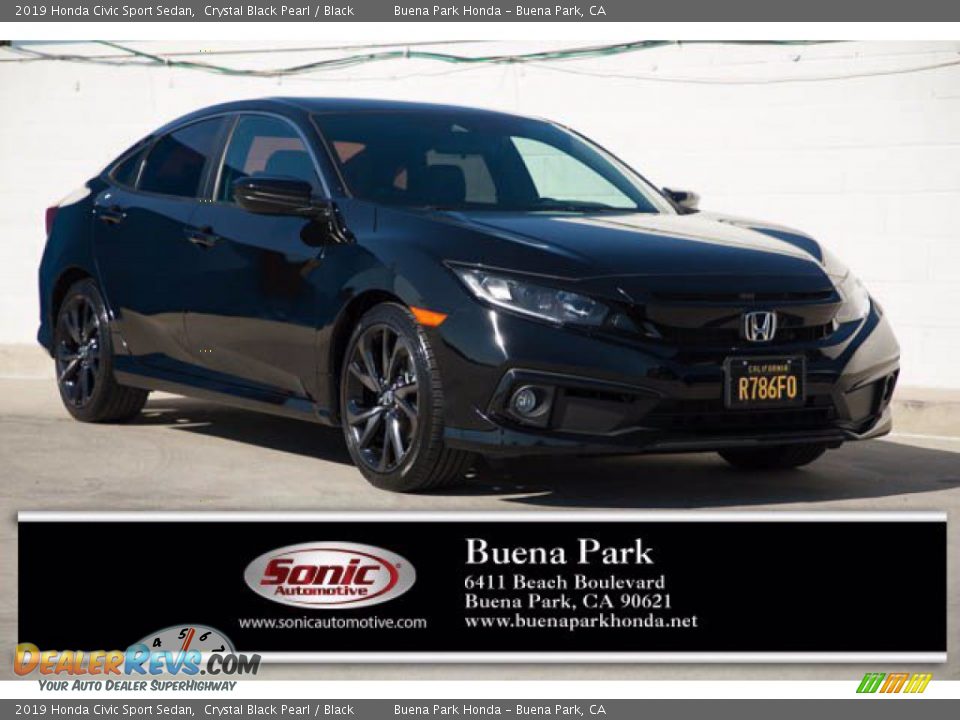 2019 Honda Civic Sport Sedan Crystal Black Pearl / Black Photo #1