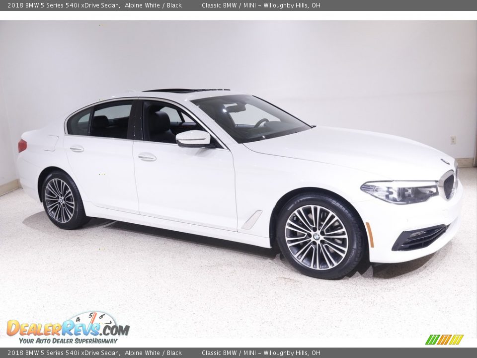 2018 BMW 5 Series 540i xDrive Sedan Alpine White / Black Photo #1